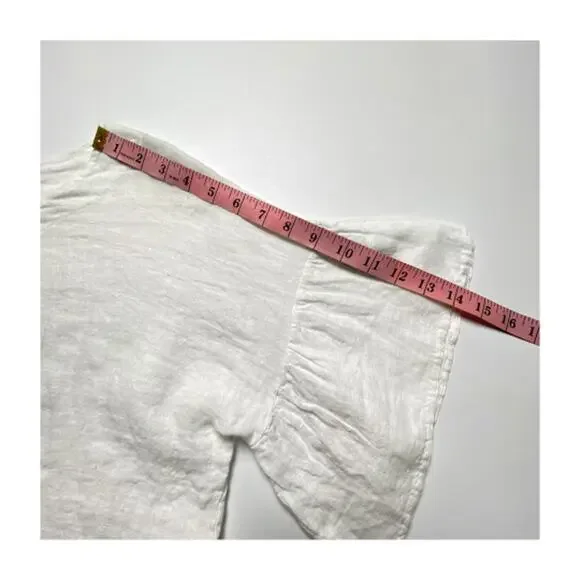 Women Viola Borghi Linen Blouse Medium White Made in Italy - Picture 11 of 12